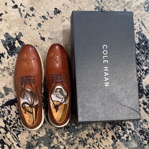 Cole Haan Men's Tan Wingtip Derbys